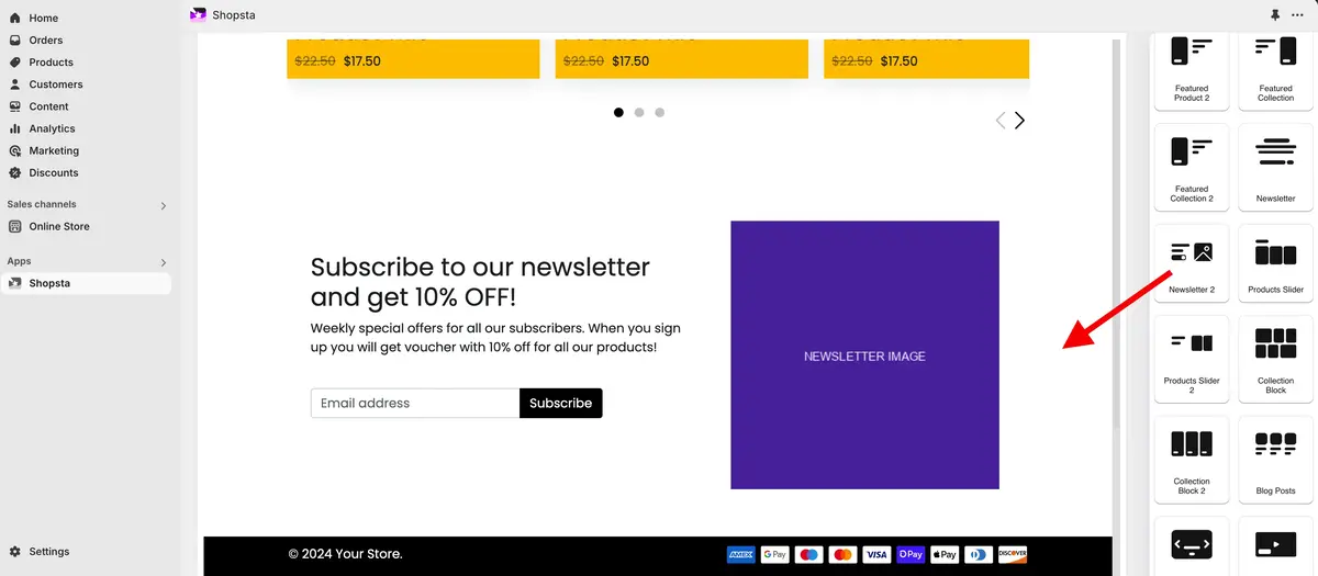 add newsletter to front page