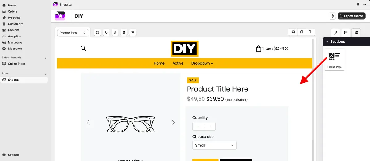 product page