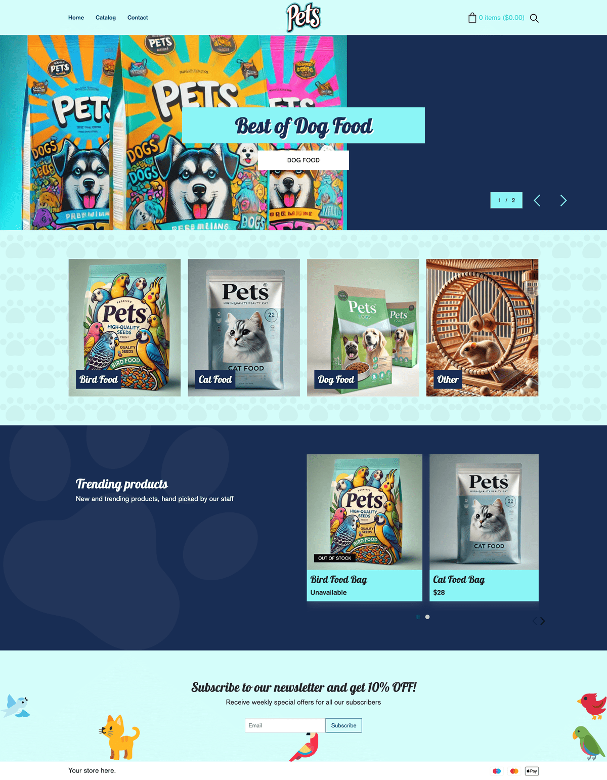 Pets - preview image in Shopify Dashboard