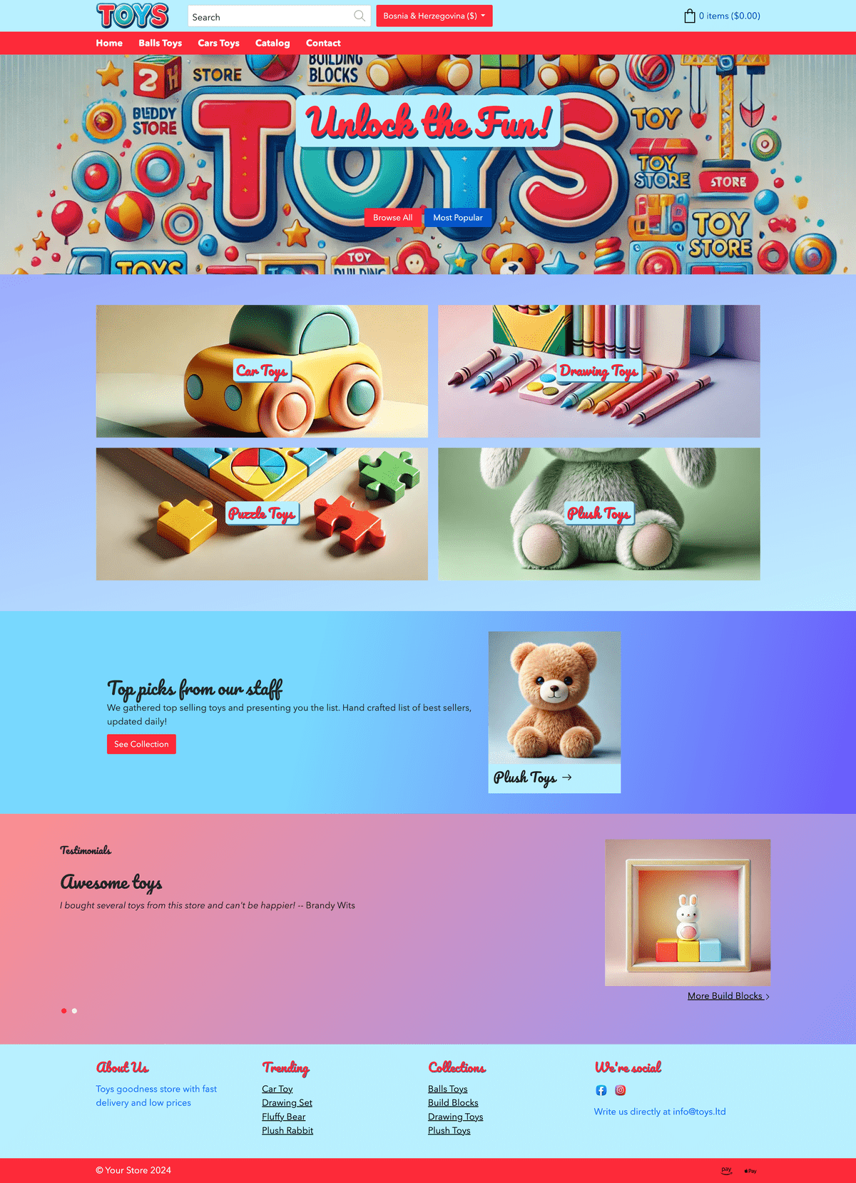 TOYS - preview image in Shopify Dashboard